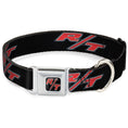 Load image into Gallery viewer, Dodge Challenger R/T Emblem Full Color Black/White/Red Seatbelt Buckle Collar - Dodge Challenger R/T Emblem Repeat Black/Blue/White/Red