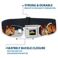 Load image into Gallery viewer, MY HERO ACADEMIA Title Logo Full Color Black Seatbelt Buckle Collar - My Hero Academia Flame Hero Endeavor Pose Blue