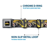 MY HERO ACADEMIA Title Logo Full Color Black Seatbelt Buckle Collar - My Hero Academia Hizashi Yamada Present Mic Screaming Pose Gray