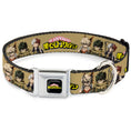Load image into Gallery viewer, MY HERO ACADEMIA Title Logo Full Color Black Seatbelt Buckle Collar - MY HERO ACADEMIA Character Trio Pose and Title Logo Tan
