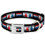 CAMARO Six Badge Full Color Black Silver Red White Blue Seatbelt Buckle Collar - CAMARO Six Badge/Stripe Black/Silver/Red/White/Blue
