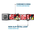 Load image into Gallery viewer, COWBOY BEBOP Title Logo Full Color Black/White Seatbelt Buckle Collar - COWBOY BEBOP Spike and Faye Back to Back Pose and Title Logo Red/White