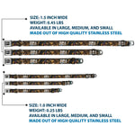 COWBOY BEBOP Title Logo Full Color Black/White Seatbelt Buckle Collar - COWBOY BEBOP Jet Black and Crew Bonsai Tree Scene and Title Logo