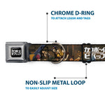 COWBOY BEBOP Title Logo Full Color Black/White Seatbelt Buckle Collar - COWBOY BEBOP Jet Black and Crew Bonsai Tree Scene and Title Logo