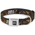 Load image into Gallery viewer, COWBOY BEBOP Title Logo Full Color Black/White Seatbelt Buckle Collar - COWBOY BEBOP Jet Black and Crew Bonsai Tree Scene and Title Logo