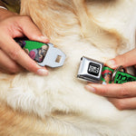 COWBOY BEBOP Title Logo Full Color Black/White Seatbelt Buckle Collar - COWBOY BEBOP Crew Group Pose and Title Logo Green/Black