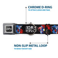 Load image into Gallery viewer, COWBOY BEBOP Title Logo Full Color Black/White Seatbelt Buckle Collar - COWBOY BEBOP Spike Pose and Crew Collage and Title Logo Black