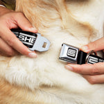 Carroll Shelby CS Racing Logo Full Color Black/White Seatbelt Buckle Collar - Carroll Shelby CS SHELBY Racing Logo Block Black/White