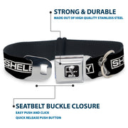 SHELBY Super Snake Cobra Split Full Color Black/White Seatbelt Buckle Collar - SHELBY Box Logo and Super Snake Cobra Black/White