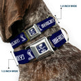 Load image into Gallery viewer, SHELBY Super Snake Cobra Split Full Color Blue/White Seatbelt Buckle Collar - SHELBY Box Logo and Super Snake Cobra Blue/White