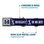SHELBY Super Snake Cobra Split Full Color Blue/White Seatbelt Buckle Collar - SHELBY Box Logo and Super Snake Cobra Blue/White