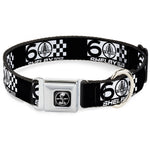 SHELBY Tiffany Split Full Color Black/White Seatbelt Buckle Collar - SHELBY 60 YEARS SINCE 1962 Checker Black/White