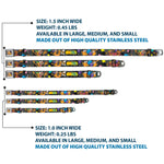 Dog & Cat Pose Full Color Seatbelt Buckle Collar - CatDog Party/Balloons/CATDOG Logo Gray/Black/Multi Color