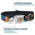 Load image into Gallery viewer, Dog & Cat Pose Full Color Seatbelt Buckle Collar - CatDog Party/Balloons/CATDOG Logo Gray/Black/Multi Color