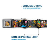 Dog & Cat Pose Full Color Seatbelt Buckle Collar - CatDog Party/Balloons/CATDOG Logo Gray/Black/Multi Color