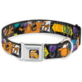 Load image into Gallery viewer, Dog & Cat Pose Full Color Seatbelt Buckle Collar - CatDog Party/Balloons/CATDOG Logo Gray/Black/Multi Color