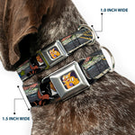 Dog & Cat Pose Full Color Seatbelt Buckle Collar - CATDOG Characters Running