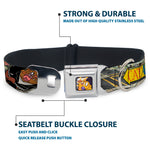 Dog & Cat Pose Full Color Seatbelt Buckle Collar - CATDOG Characters Running