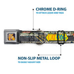 Dog & Cat Pose Full Color Seatbelt Buckle Collar - CATDOG Characters Running