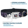 Load image into Gallery viewer, Catwoman Face Full Color Purple Seatbelt Buckle Collar - CATWOMAN-NINE LIVES OF A FELINE FATALE Pose2/Jewelry/Black Cat Purples