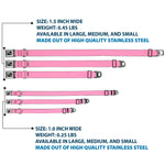 Dog Bone Seatbelt Buckle Collar - Baby Pink