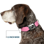 Dog Bone Seatbelt Buckle Collar - Baby Pink