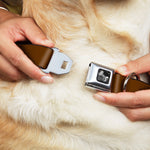 Dog Bone Seatbelt Buckle Collar - Brown