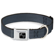 Dog Bone Black/Silver Seatbelt Buckle Collar - Black Panel