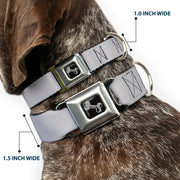 Dog Bone Seatbelt Buckle Collar - Silver