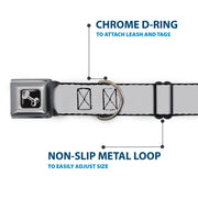 Dog Bone Seatbelt Buckle Collar - Silver