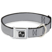 Dog Bone Seatbelt Buckle Collar - Silver