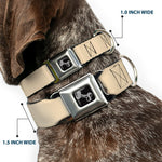 Dog Bone Seatbelt Buckle Collar - Tan