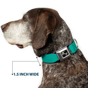 Dog Bone Seatbelt Buckle Collar - Teal