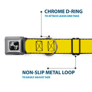 Dog Bone Seatbelt Buckle Collar - Yellow