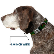 Dog Bone Seatbelt Buckle Collar - Camo Olive