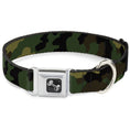 Load image into Gallery viewer, Dog Bone Seatbelt Buckle Collar - Camo Olive