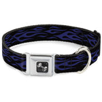 Dog Bone Seatbelt Buckle Collar - Flame Blue