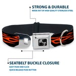 Dog Bone Seatbelt Buckle Collar - Flame Orange