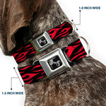 Dog Bone Seatbelt Buckle Collar - Flame Red