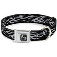 Load image into Gallery viewer, Dog Bone Seatbelt Buckle Collar - Flame Silver