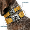 Load image into Gallery viewer, Dog Bone Black/Silver Seatbelt Buckle Collar - Metallic Gold