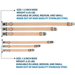 Dog Bone Seatbelt Buckle Collar - Natural Hemp