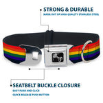 Dog Bone Seatbelt Buckle Collar - Rainbow