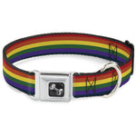 Dog Bone Seatbelt Buckle Collar - Rainbow