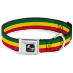 Dog Bone Seatbelt Buckle Collar - Rasta