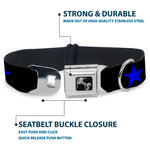 Dog Bone Seatbelt Buckle Collar - Star Black/Blue