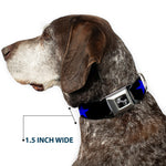 Dog Bone Seatbelt Buckle Collar - Star Black/Blue