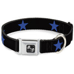 Dog Bone Seatbelt Buckle Collar - Star Black/Blue