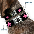 Load image into Gallery viewer, Dog Bone Seatbelt Buckle Collar - Star Black/Pink