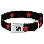 Dog Bone Seatbelt Buckle Collar - Star Black/Red